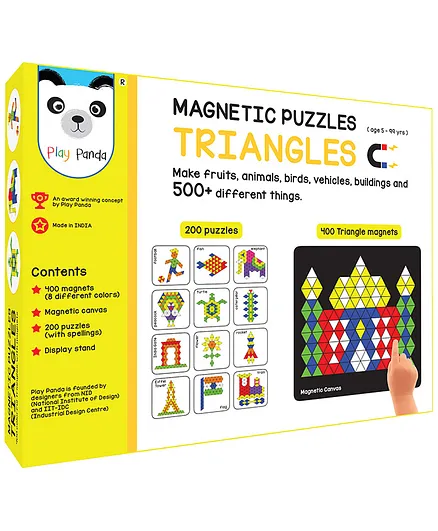 Play Panda Magnetic Puzzles Triangles - 400 Magnets 200 Puzzles