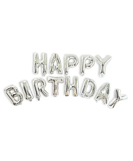 NHR Foil Balloon Happy Birthday Letters - Silver
