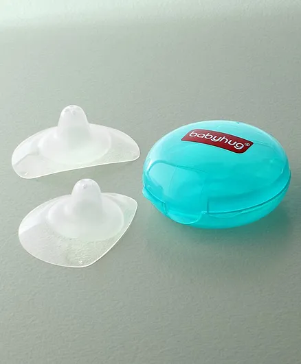 Babyhug Silicone Nipple Shield With Case Pack of 2 - Turquoise