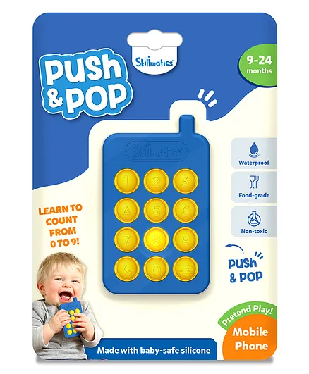 Skillmatics Push Pop Mobile Phone for Kids Pretend Play
