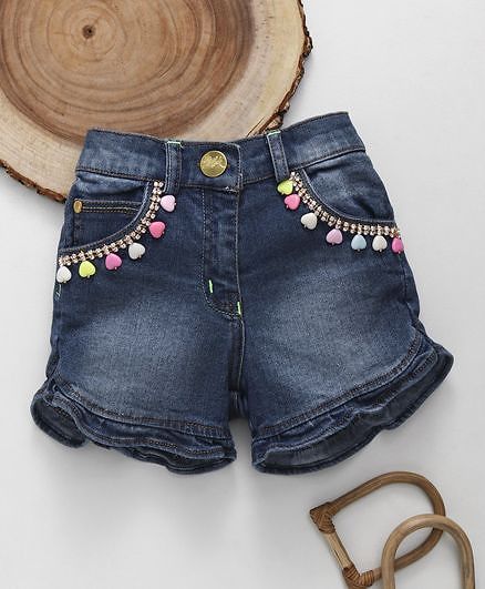 embellished denim shorts