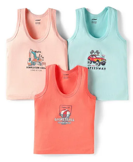 Buy CUCUMBER Sinker Knit Sleeveless Vest with Vehicle Print Pack