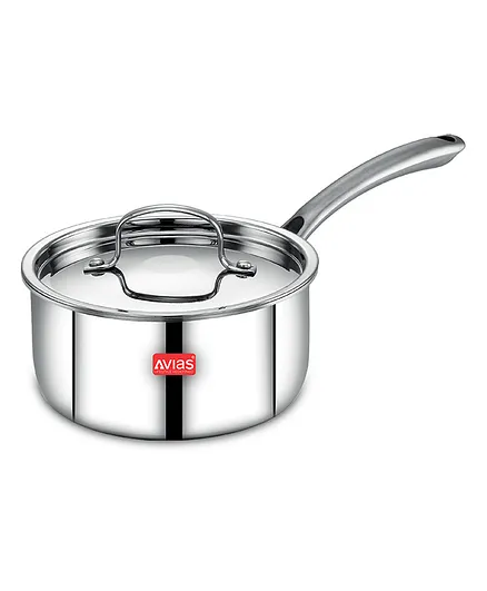 Avias Riara Premium Stainless Steel Triply Saucepan with Steel Lid