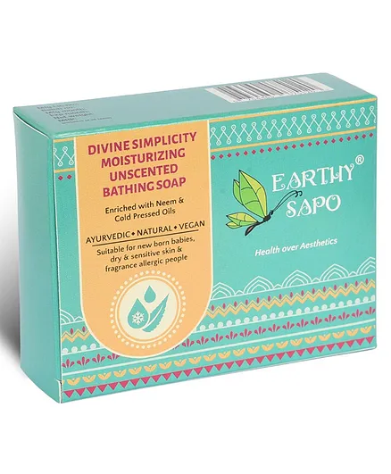 Earthy Sapo Divine Simplicity Moisturizing Unscented Bathing Soap - 100 g