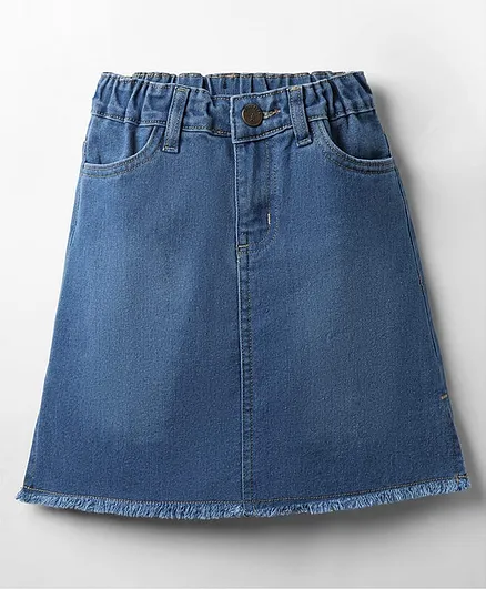 Buy Pine Kids Woven Above Knee Length Washed Denim Skirt Blue for Girls  (8-9 Years) Online in India, Shop at 20174639