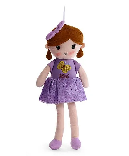 Starwalk Candy Doll With Frock And Bow Purple - Height 45 cm