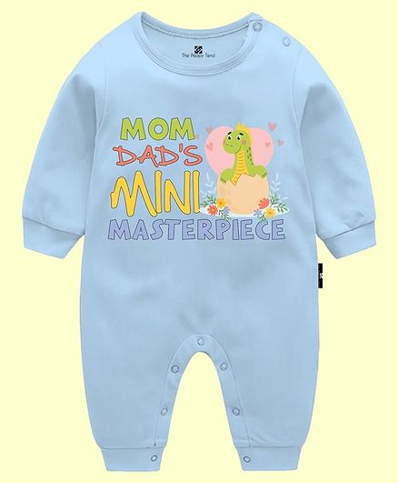 The Peppy Tend 100% Cotton Family Theme Full Sleeves Mom Dads Mini Masterpiece Printed Romper - Blue