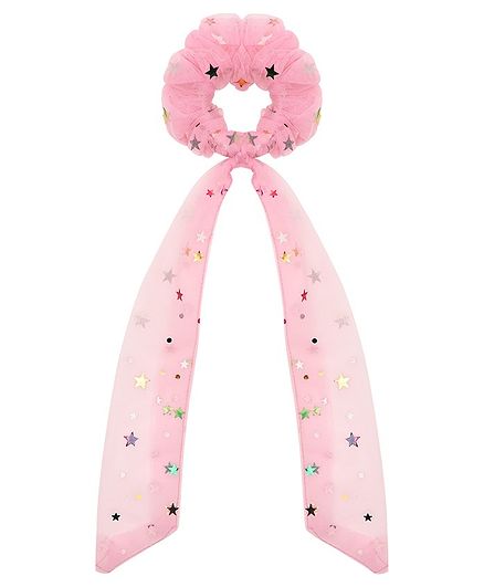 Aye Candy Star Foil Designed Scrunchie - Pink