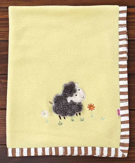 Babyhug Premium Fleece Baby All Seasons Blanket Farm Theme - Yellow
