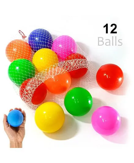 Eevovee Plastic Play Balls Pack of 12 - Multicolour