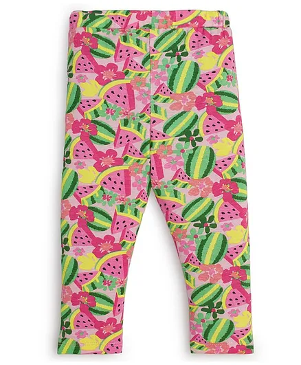 JusCubs Cotton Lycra Watermelon Printed Leggings - Multi Colour