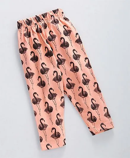 Kiddopanti Flamingo Print Legging - Peach