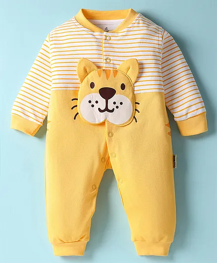 100% ハンドメイド・手芸 SWEAT EASY ROMPERS イエローS