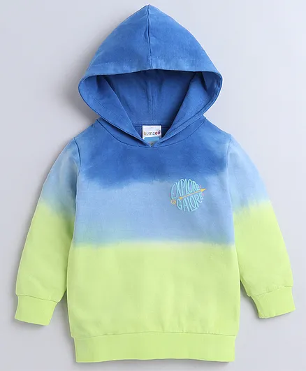 Buy BUMZEE Looper Knit Full Sleeves Tie Dye Hooded Sweatshirt