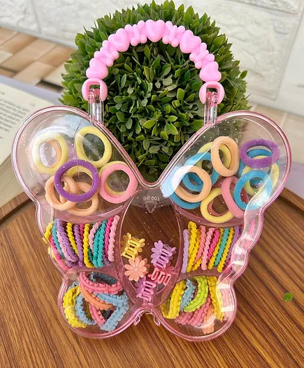 Radhya accessories Set Of 70 Floral Designed Hair Combo Box - Multi Colour