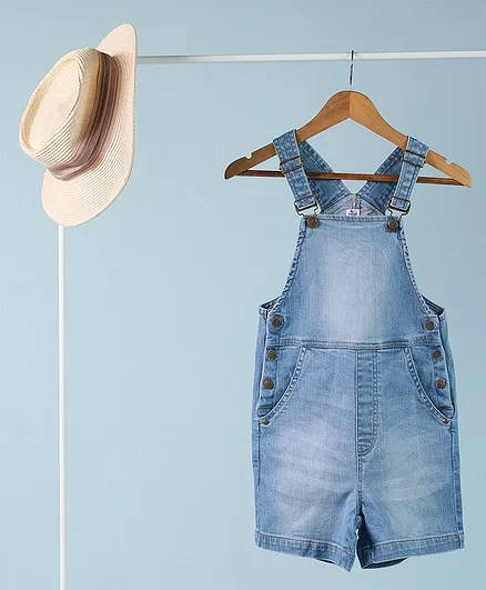 Blue Denim Baby Girl Denim Dungarees Skirt Dungaree Dress With