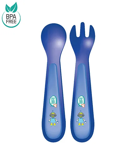 Buddsbuddy Premium Fork & Spoon Set - Blue