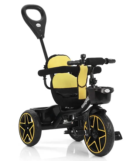 Babyhug Toddler Tricycle with Parental Push Handle, Cushioned Seat