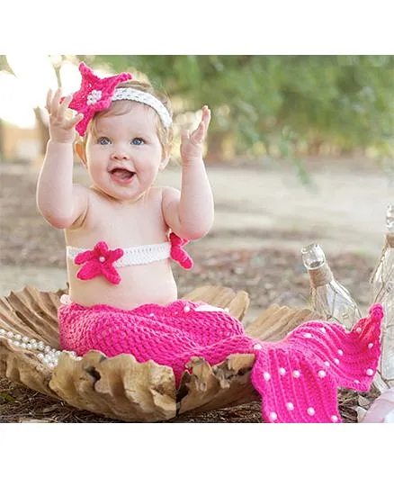 Babymoon Mermaid Designer New Born Baby Photography Props - Pink for Girls  (0-12 Months) Online in India, Buy at  - 2060670