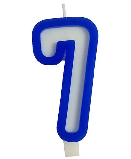Funcart Number Seven Candle - Blue & White