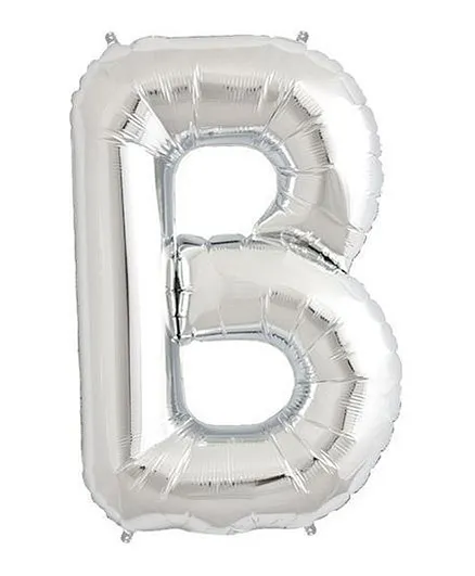 Shopperskart Helium Foil Balloon B Shape - Silver