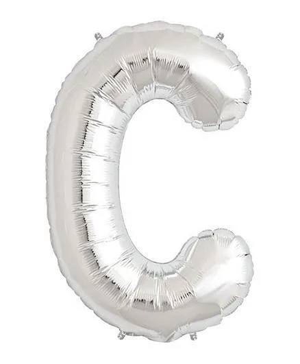 Shopperskart Helium Foil Balloon C Shape - Silver