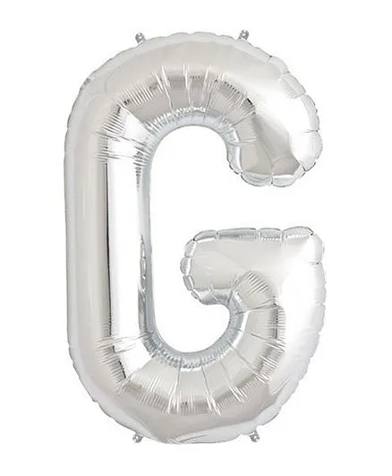 Shopperskart Helium Foil Balloon G Shape - Silver