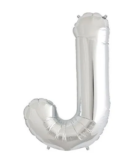 Shopperskart Helium Foil Balloon J Shape - Silver
