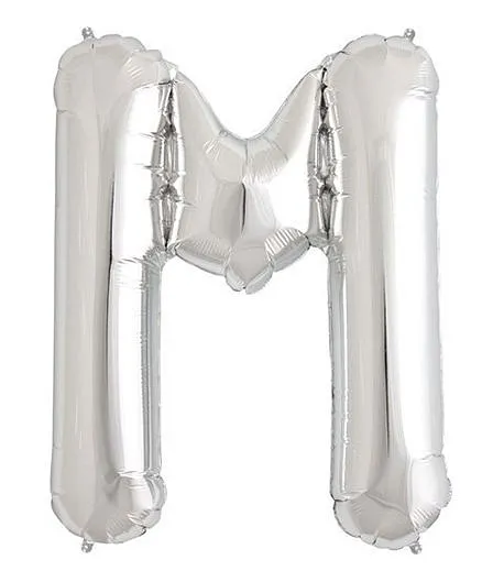 Shopperskart Helium Foil Balloon M Shape - Silver
