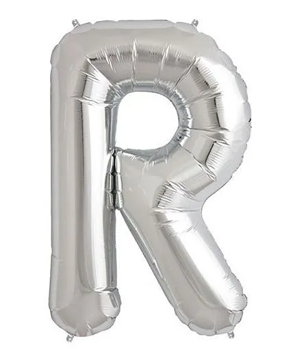 Shopperskart Helium Foil Balloon R Shape - Silver