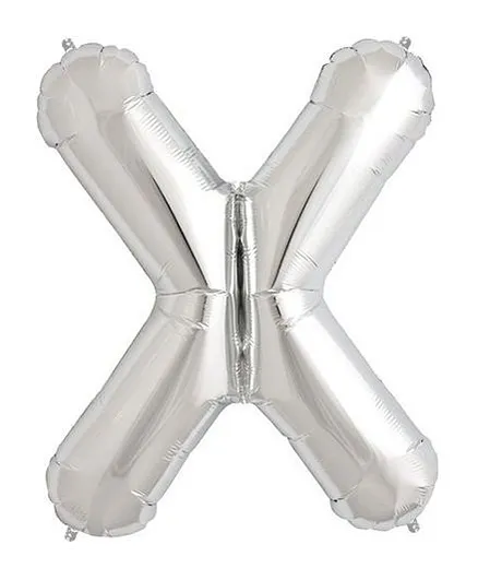 Shopperskart Helium Foil Balloon X Shape - Silver