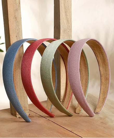 Stol'n Set Of 4 Solid Hair Bands - Multi Colour