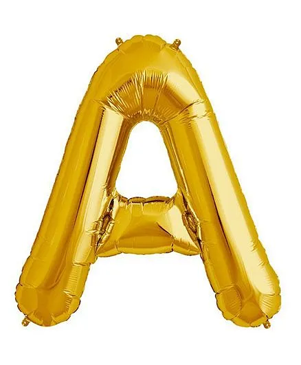 Shopperskart Helium Foil Balloon A Shape - Golden