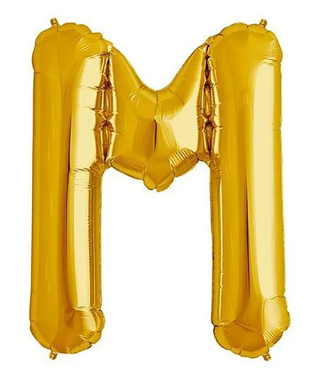Shopperskart Helium Foil Balloon M Shape - Golden