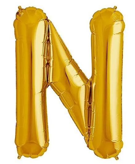 Shopperskart Helium Foil Balloon N Shape - Golden