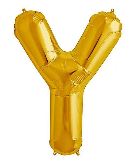 Shopperskart Helium Foil Balloon Y Shape - Golden