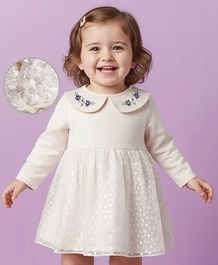 Buy Babyoye 100% Cotton Solid Dyed Full Sleeves Floral Embroidered