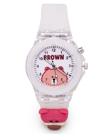 KIDSUN Bear Applique Detailed & Designed Analogue Watch - White