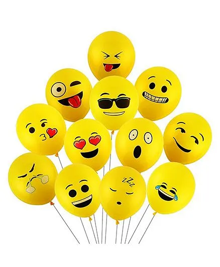 SmartCraft Emoji Balloons Pack of 100 - Yellow  