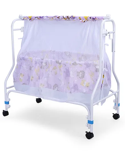 Babyhug Cozy Nest Cradle With Mosquito Net - Purple