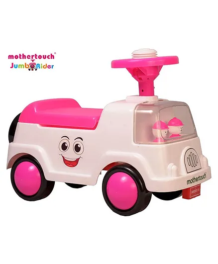 Mothertouch Jumbo Manual Push Ride-On - Pink White