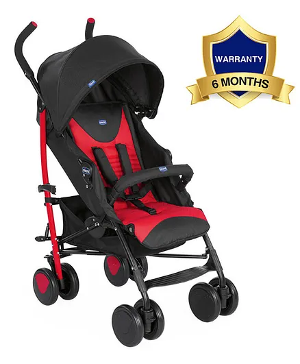 Chicco New Echo Stroller With Bumper Bar Scarlet - Red & Black
