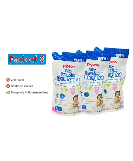 Pigeon Liquid Laundry Detergent Refill Pack Combo Set Of 3 - 500 ml each