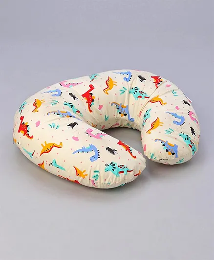 Babyhug Cotton Feeding Pillow Dinosaur Bear Print - Cream