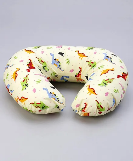 Babyhug Cotton Feeding Pillow Dinosaur Bear Print - Cream