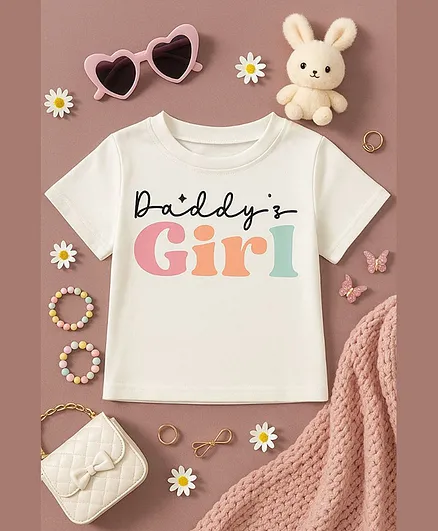 Buy Luke and Lilly Cotton Knit Half Sleeves Daddys Girl Text