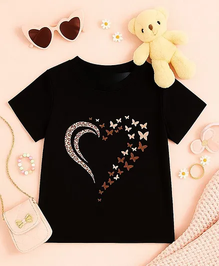 Buy Luke and Lilly Cotton Knit Half Sleeves Heart Butterfly