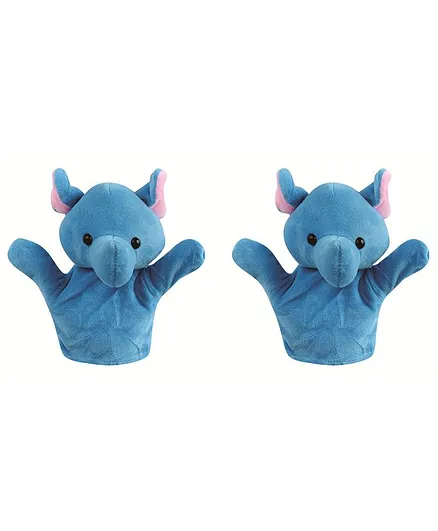 Skylofts Elephant Hand Puppets Blue Pack of 2 - Height 20 cm