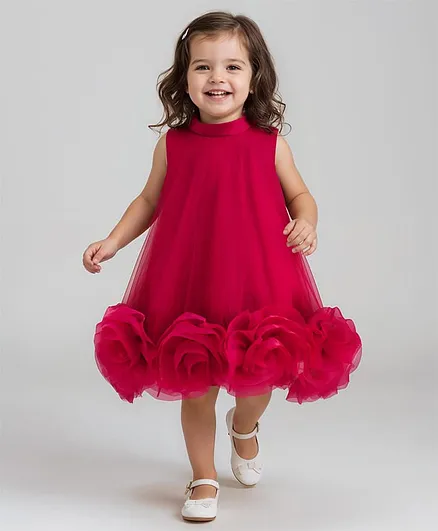 Buy Mark Mia Woven Sleeveless Party Dress With Floral Ruffle