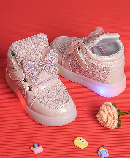Buy FEETWELL SHOES Bow Applique Detailed LED Shoes FirstCry